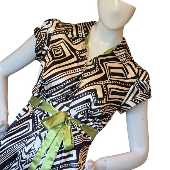 VTG Y2K Geometric Design Dress sz 4 - Picture 2 of 9